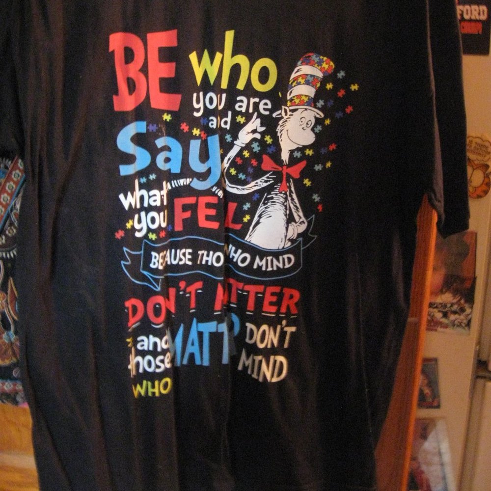 Dr. Seuss Cat In The Hat Adult T-Shirt Be Who UR